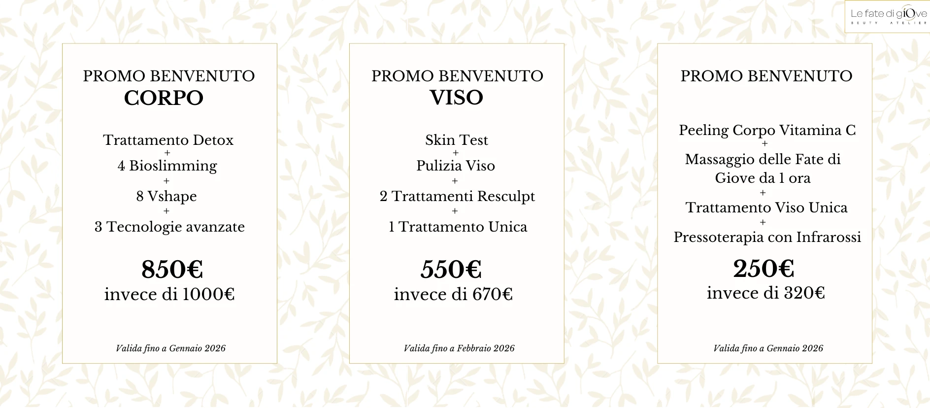 Promo Benvenuto de Le Fate di Giove